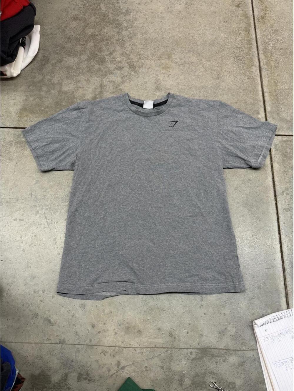gymshark dark grey lightweight blank shirt size medium